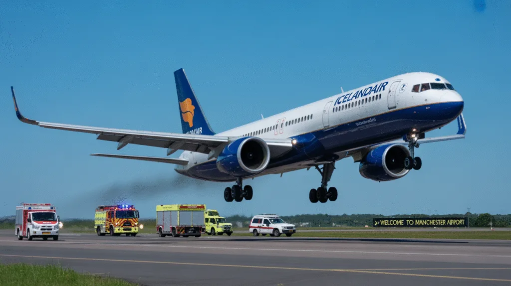 icelandair emergency landing manchester
